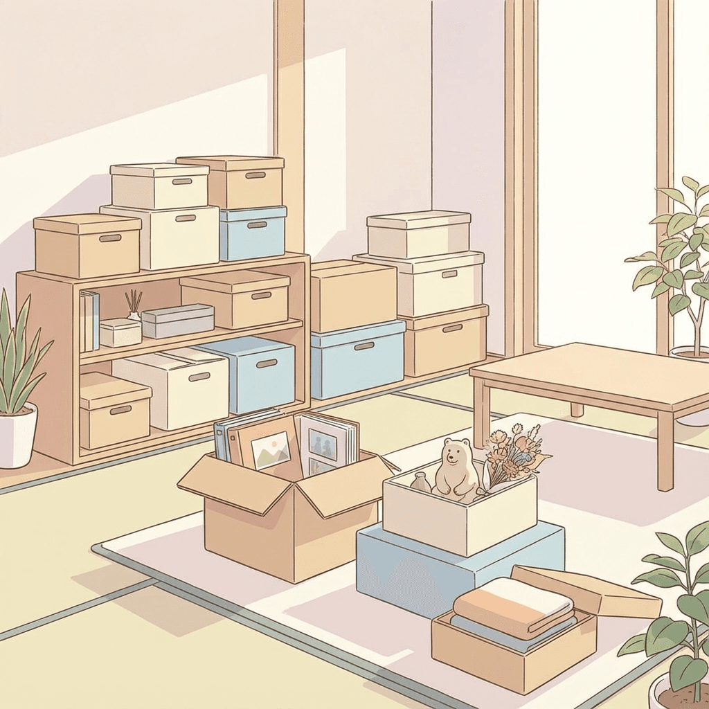 整理された部屋のイラスト